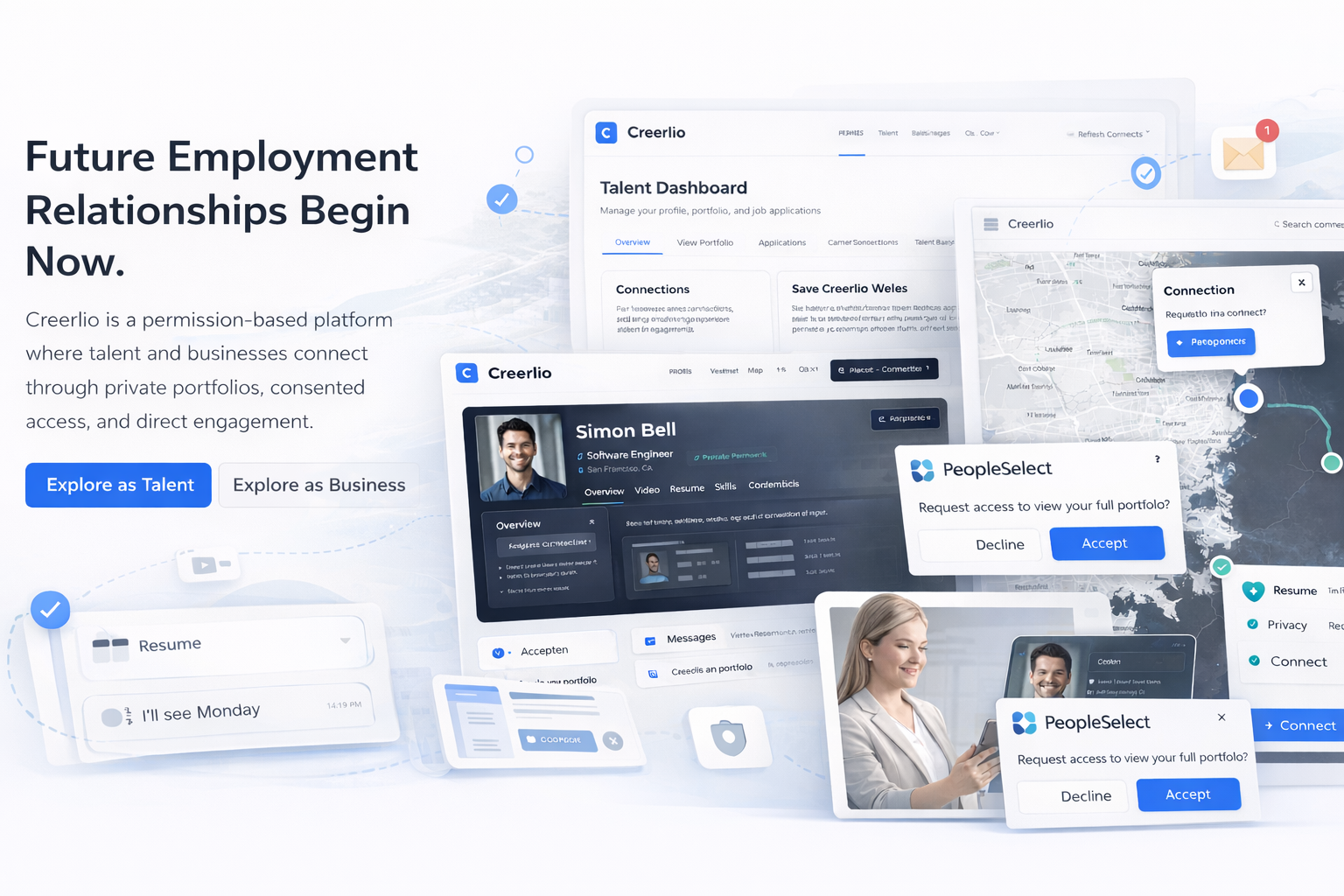 Future Employment Relationships Begin Now - Creerlio platform screenshot